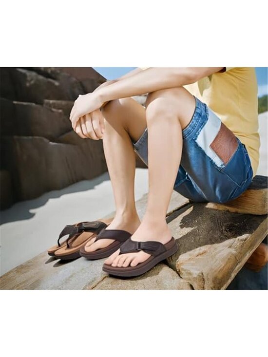 New Mens Orthotic Flip Flops Men\'s Recovery Walking Sandals Adjustable Thick main image 5
